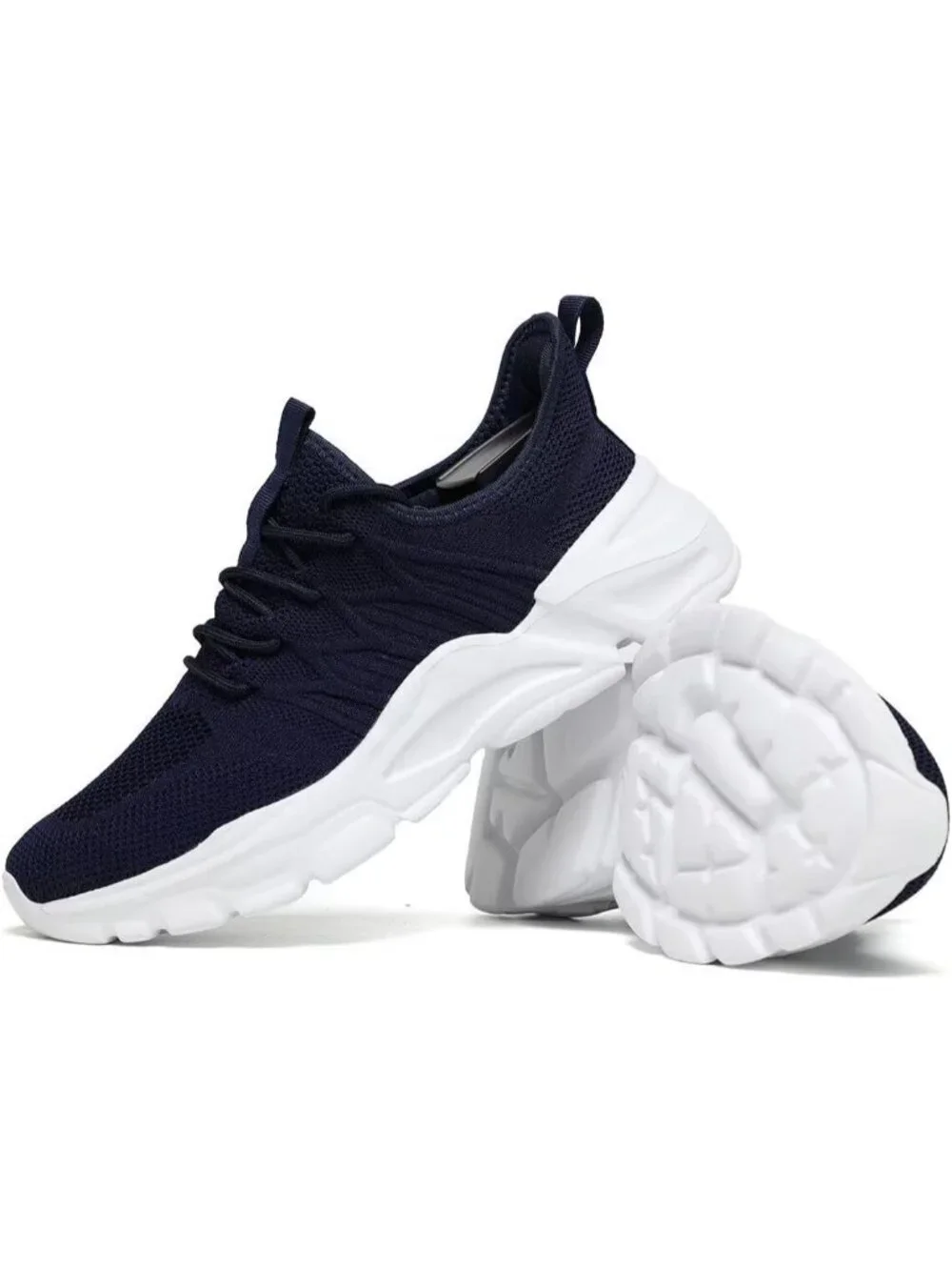 Men's Blue Rubber Non Slip Breathable Lightweight Fashion Athletic Sneakers